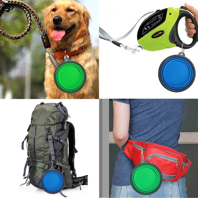 Collapsible Silicone Pet Bowls For Travel, Walking and Home.