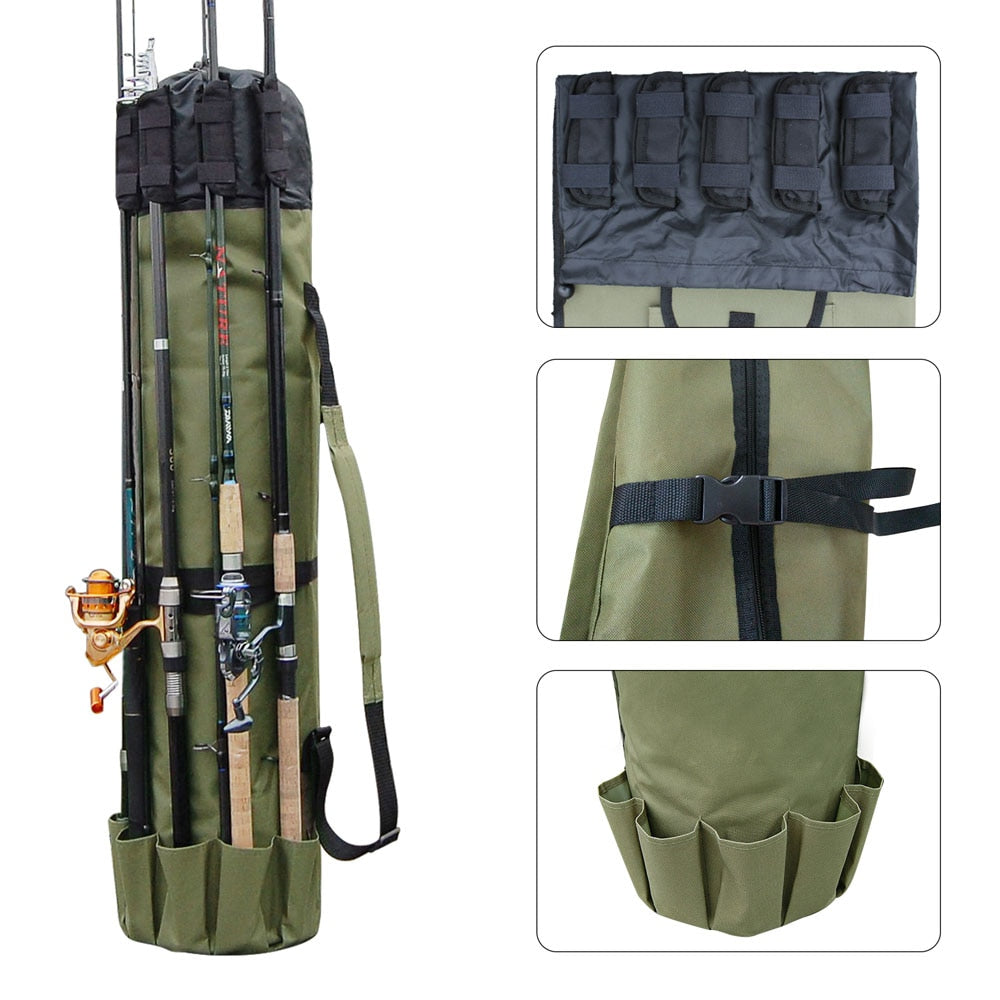 Practical Nylon Fishing Rod and Reel Carry Bag
