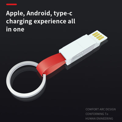 3 In 1 Mini Keychain USB Cable / Fast Charger Data Sync Charging Cable