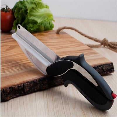 2 in 1 Smart Perfect Cutter - Scissor Knife with Cutting board