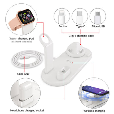 Super - Charger 4 in 1 Wireless Charging Dock Station For Apple Watch iPhone