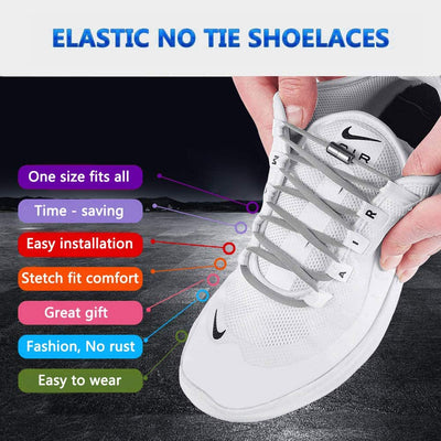 No Tie Elastic Shoelaces for Kids, Adults and Elderly
