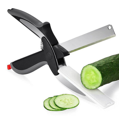2 in 1 Smart Perfect Cutter - Scissor Knife with Cutting board