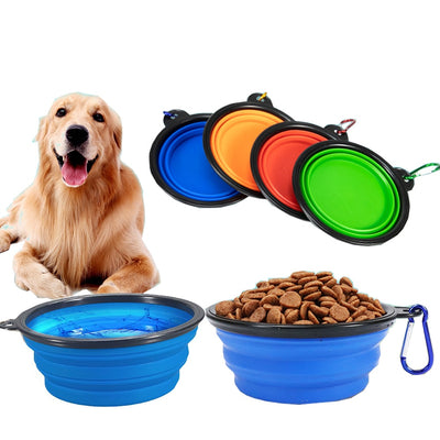 Collapsible Silicone Pet Bowls For Travel, Walking and Home.