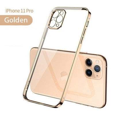 New Square Plating Soft Case For iPhone